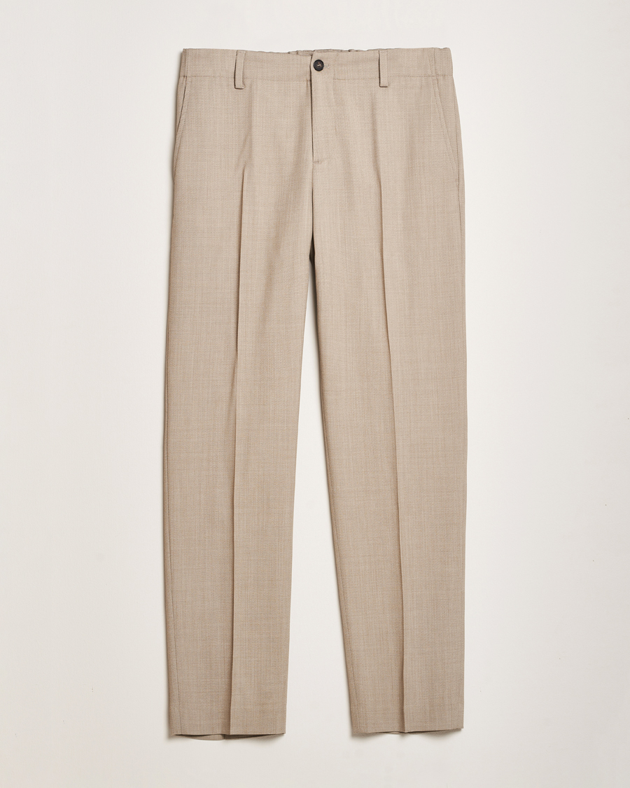 Hombres | Pantalones | Filippa K | Tailored Twill Drawstring Trousers Sage Melange