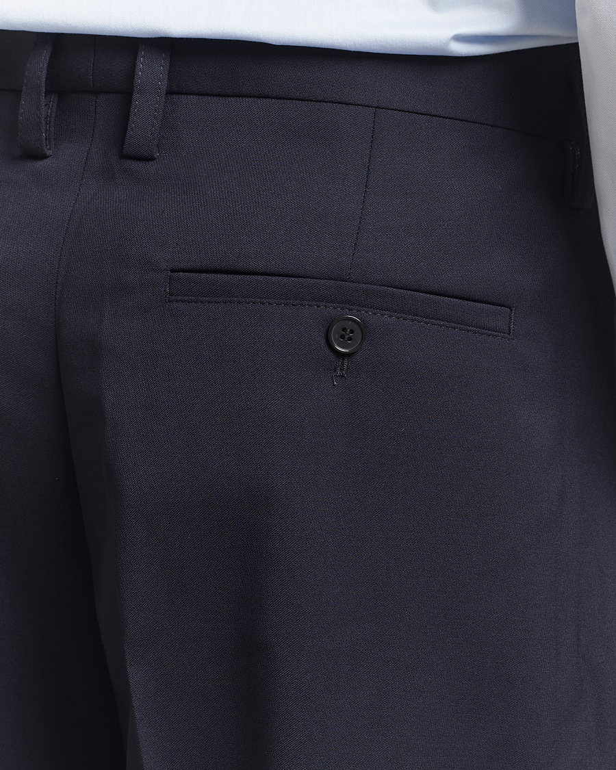 Hombres | Pantalones | Filippa K | Wide Wool Trousers Navy