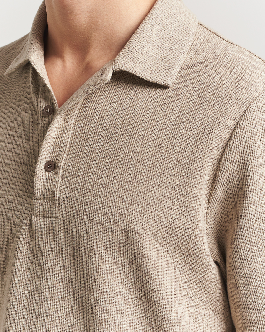 Hombres | Polos | Filippa K | Cotton Jersey Polo Faded Khaki