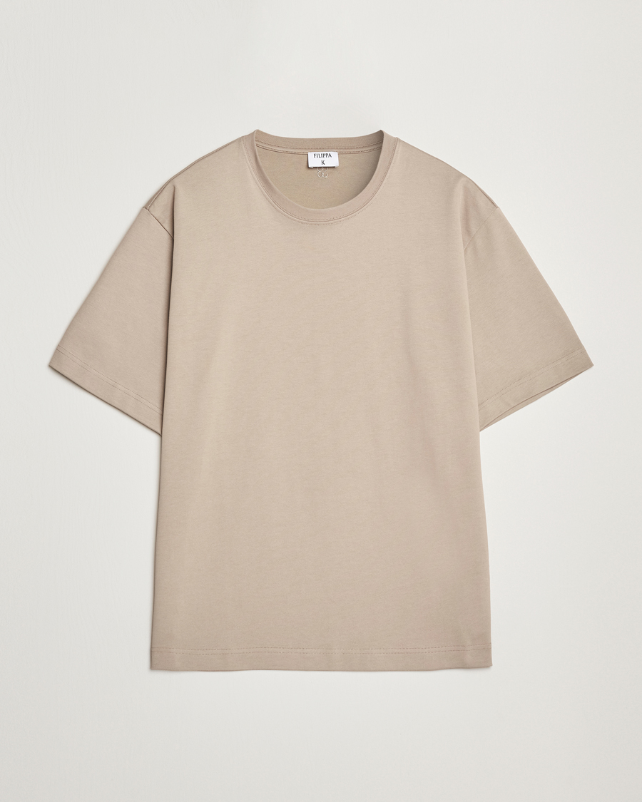 Hombres | Camisetas | Filippa K | Heavy Cotton Crew Neck T-Shirt Moss Grey