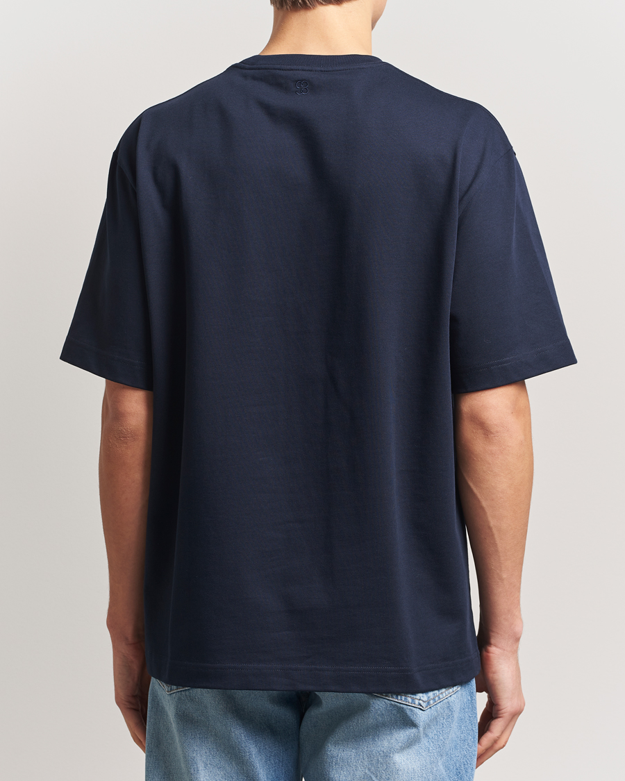 Hombres | Camisetas | Filippa K | Heavy Cotton Crew Neck T-Shirt Navy