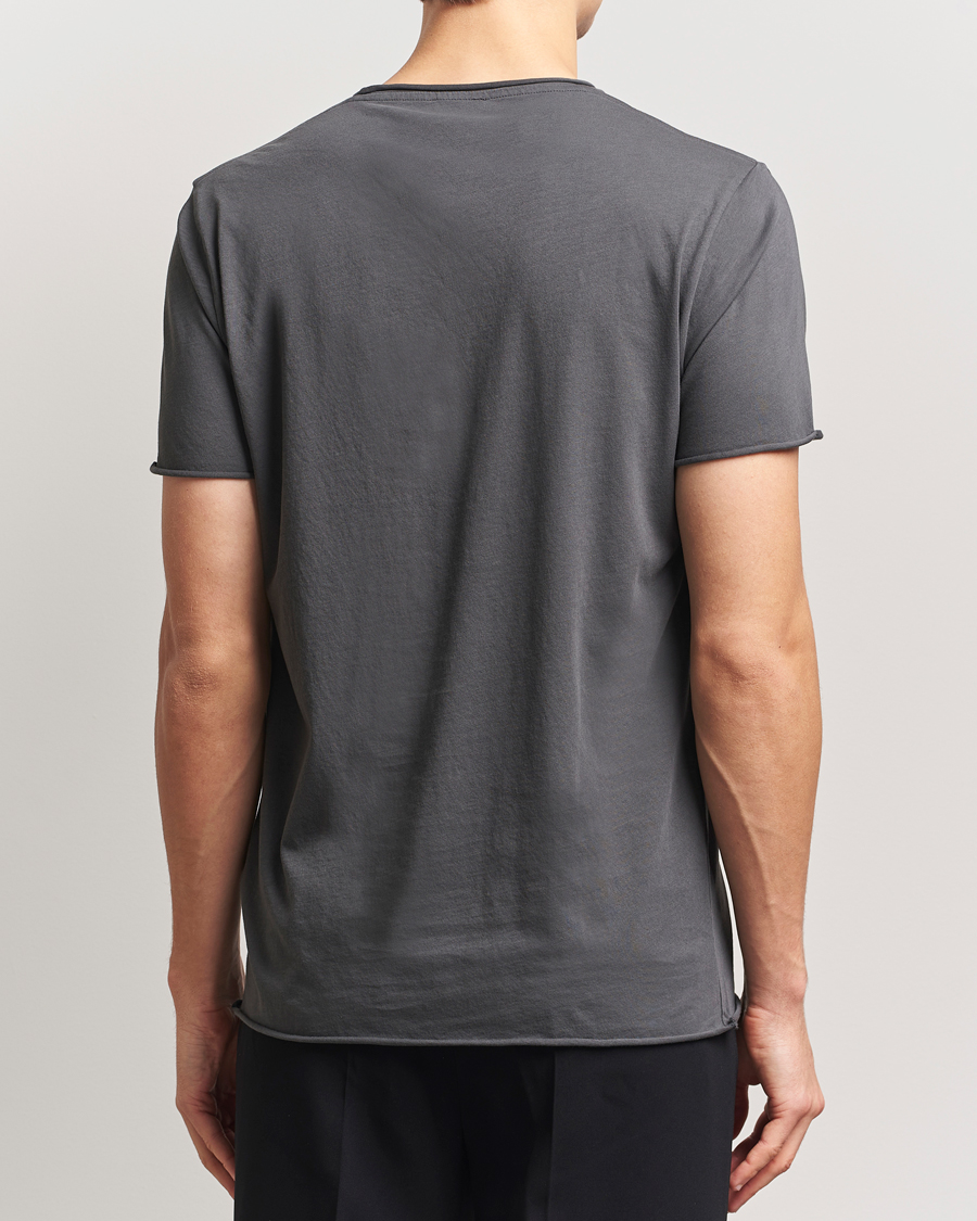Hombres | Camisetas | Filippa K | Roll Neck Crew Neck T-Shirt Charcoal Grey