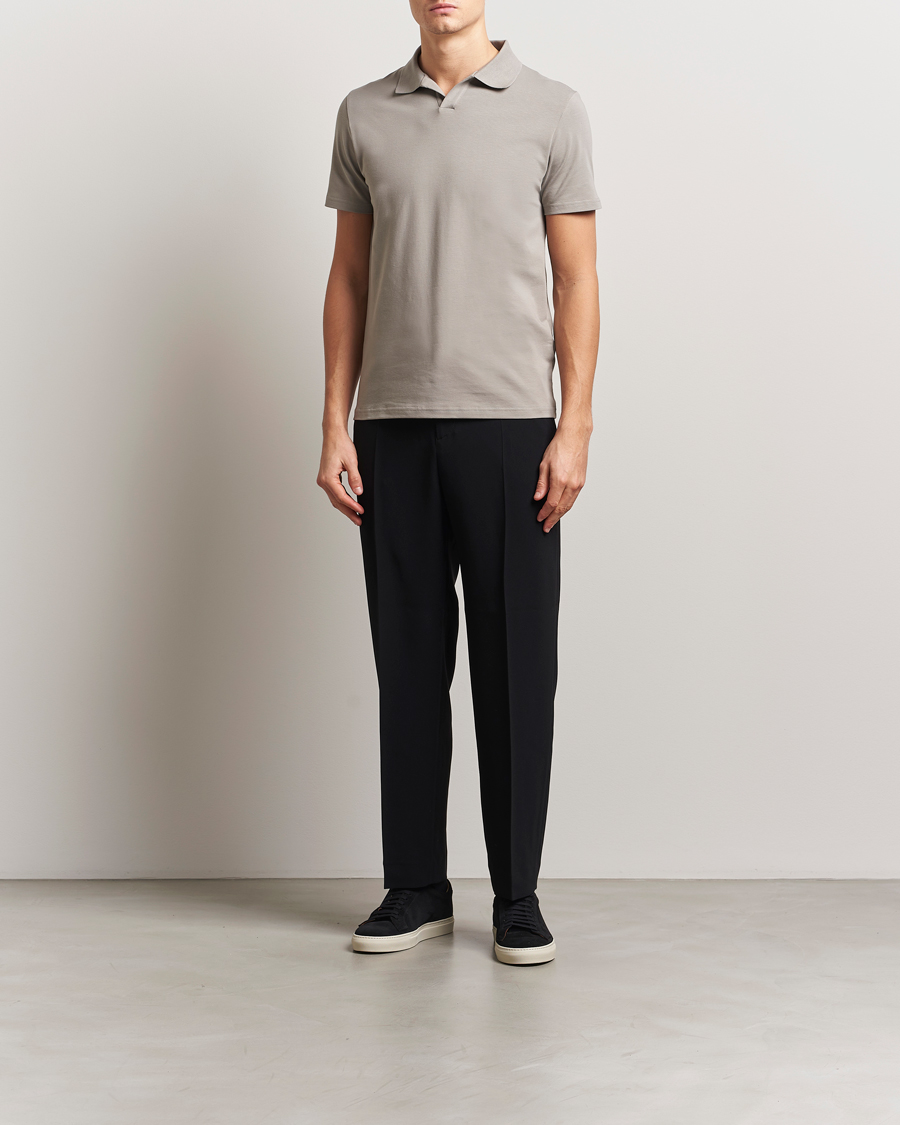 Hombres | Polos | Filippa K | Soft Lycra Polo T-Shirt Dove Grey