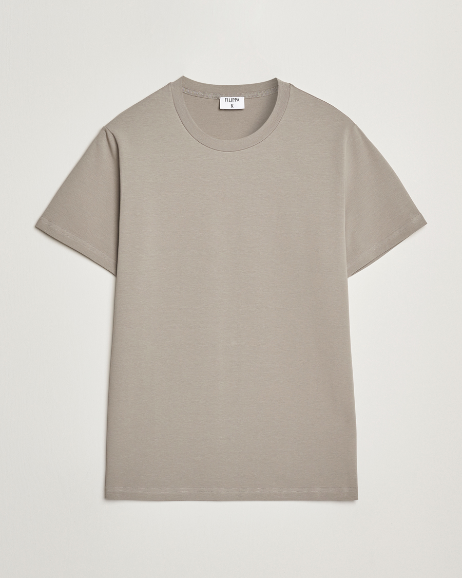 Hombres | Camisetas | Filippa K | Soft Lycra T-Shirt Dove Grey