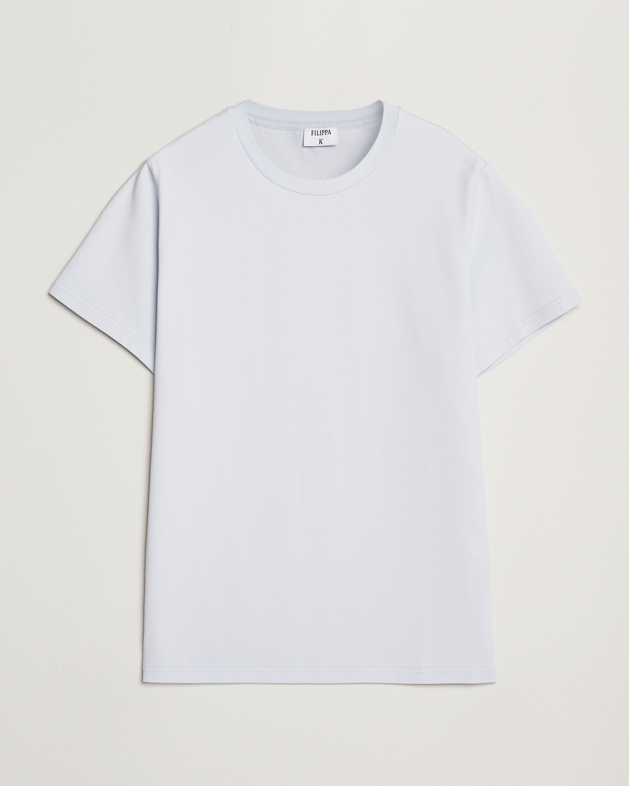 Hombres | Camisetas | Filippa K | Soft Lycra T-Shirt Ice Blue