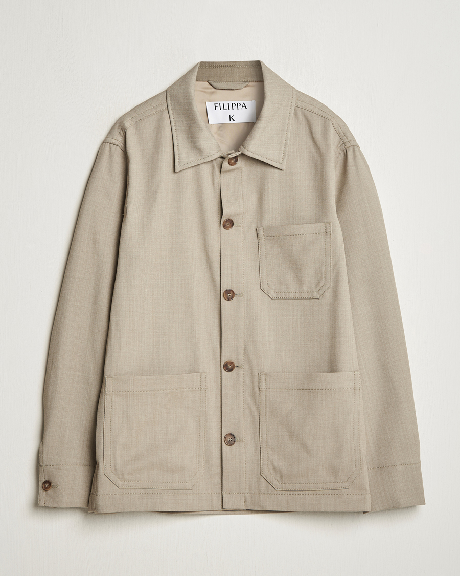 Hombres | Abrigos y chaquetas | Filippa K | Work Shirt Jacket Sage Melange