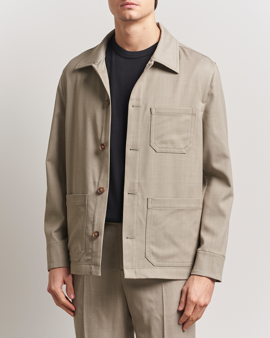 Hombres | Abrigos y chaquetas | Filippa K | Work Shirt Jacket Sage Melange