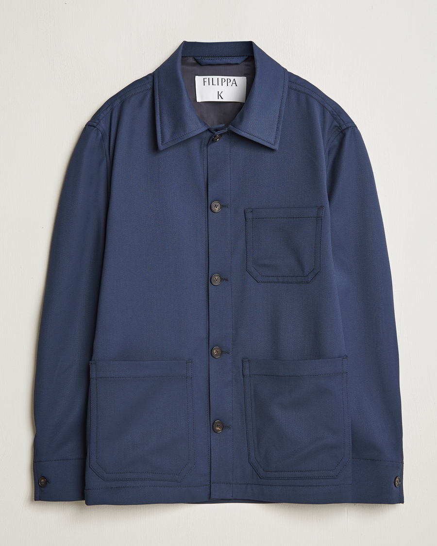 Hombres | Abrigos y chaquetas | Filippa K | Work Shirt Jacket Dusk Blue