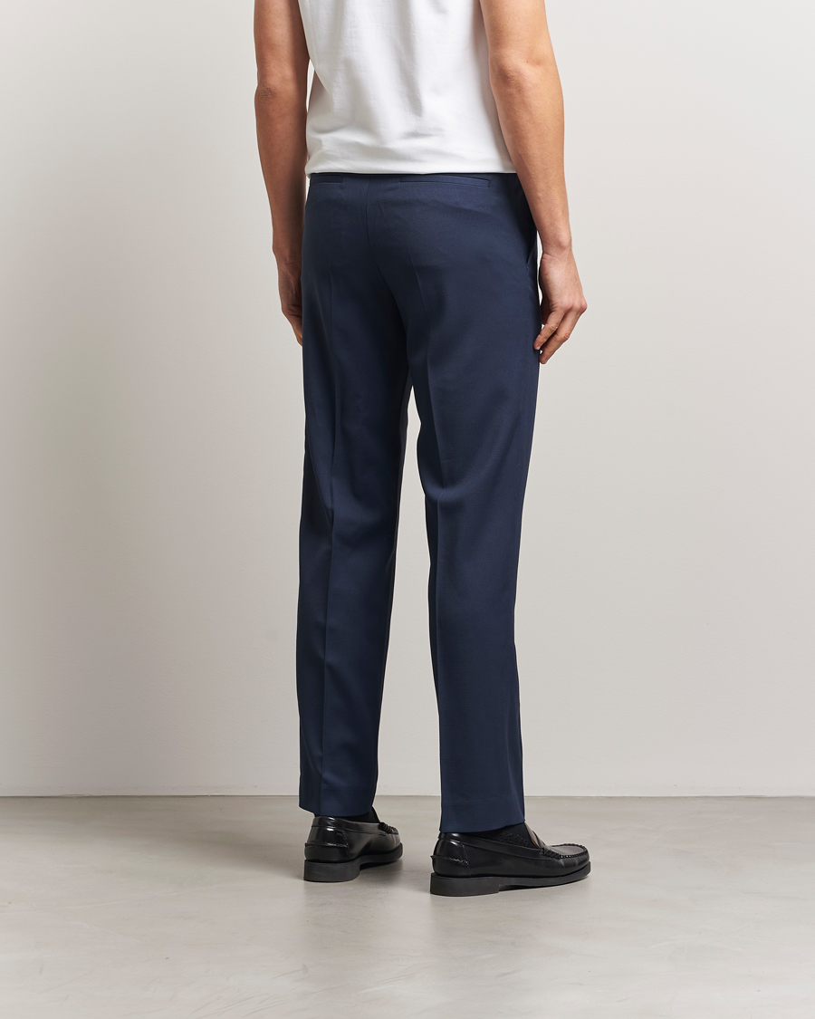 Hombres | Pantalones | Filippa K | Tailored Twill Drawstring Trousers Dusk Blue