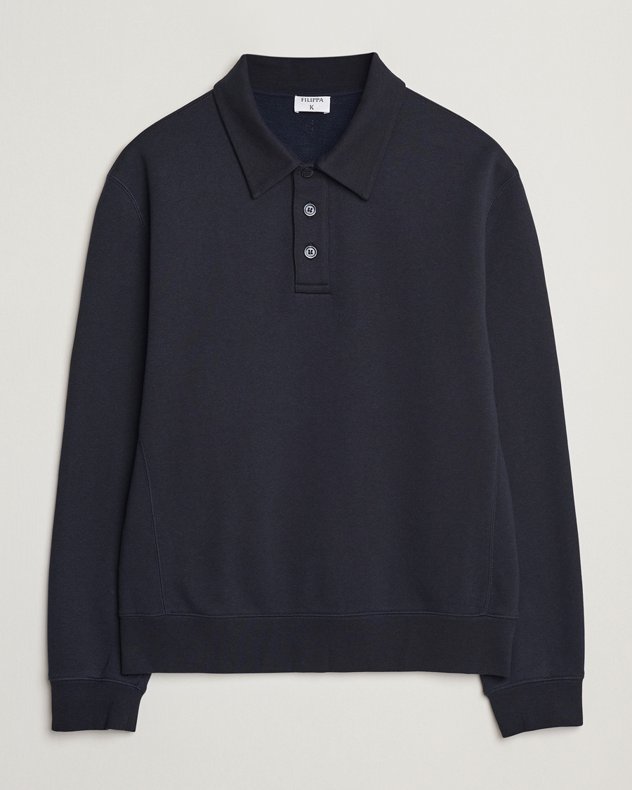 Hombres | Jerséis y prendas de punto | Filippa K | Polo Sweatshirt Navy