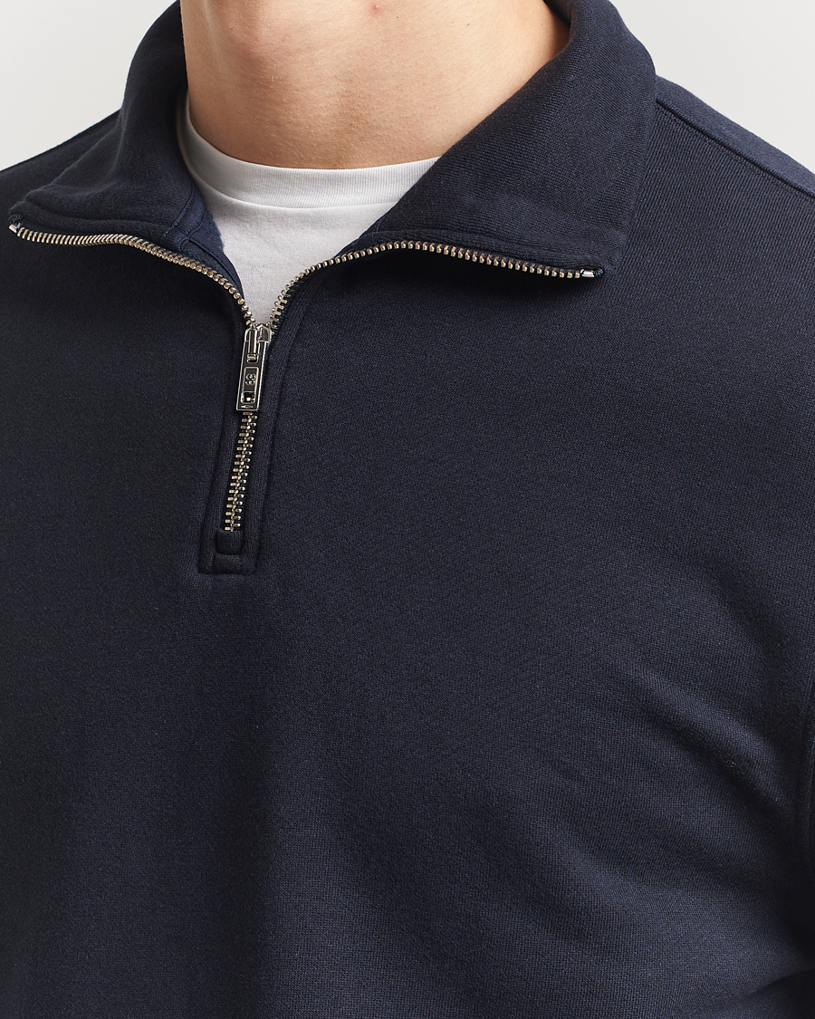 Hombres | Jerséis y prendas de punto | Filippa K | Half Zip Sweatshirt Navy