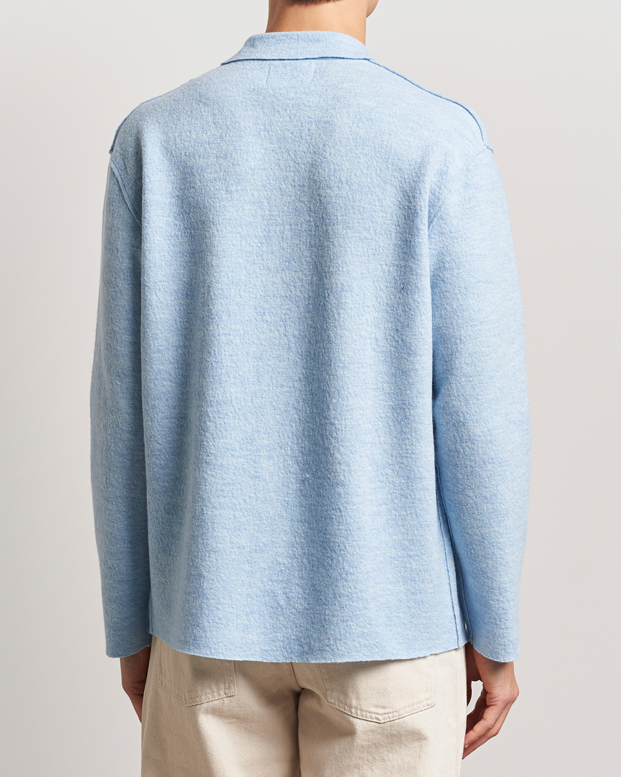 Hombres | Jerséis y prendas de punto | NN07 | Jonas Boiled Wool Cardigan Powder Blue