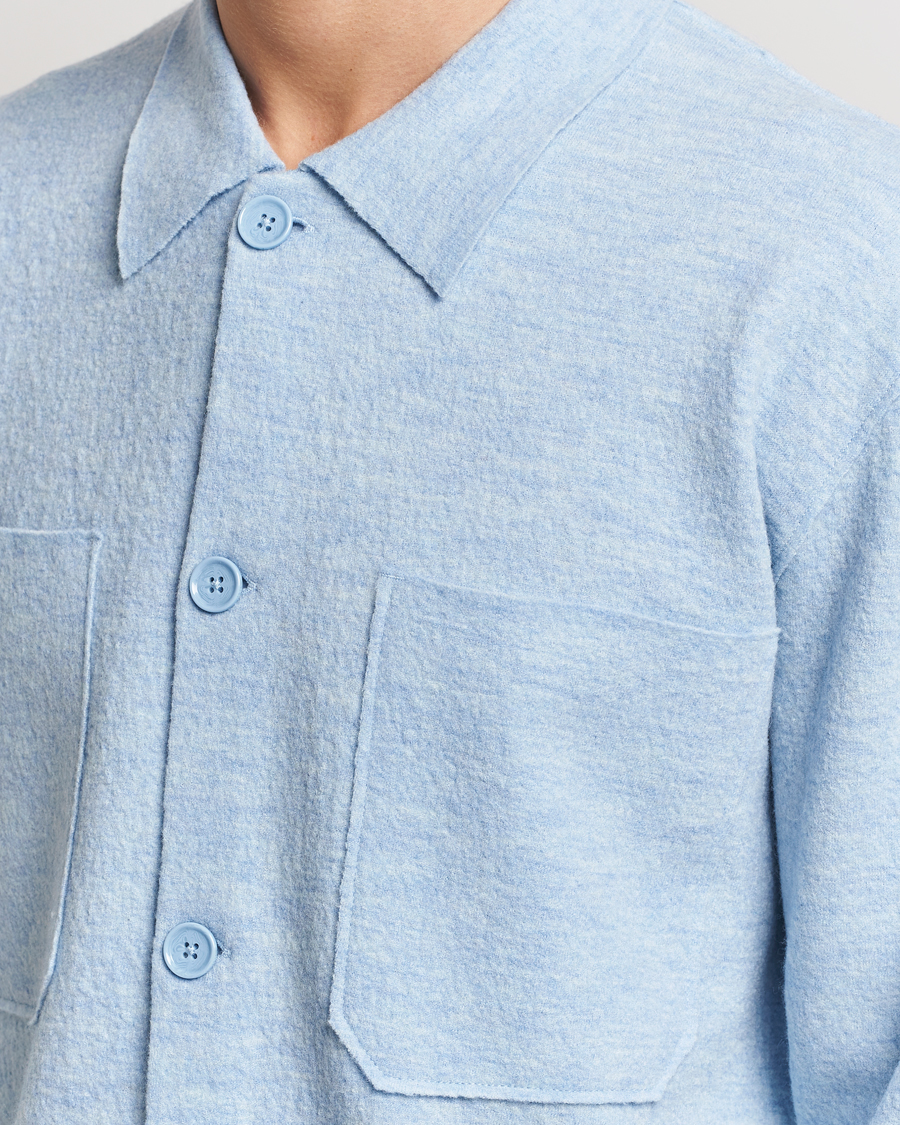 Hombres | Jerséis y prendas de punto | NN07 | Jonas Boiled Wool Cardigan Powder Blue