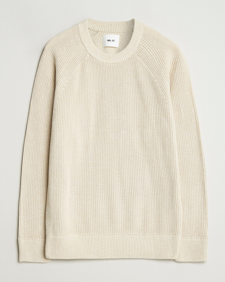 Hombres | Jerséis y prendas de punto | NN07 | Jacobo Cotton Knitted Sweater Ivory
