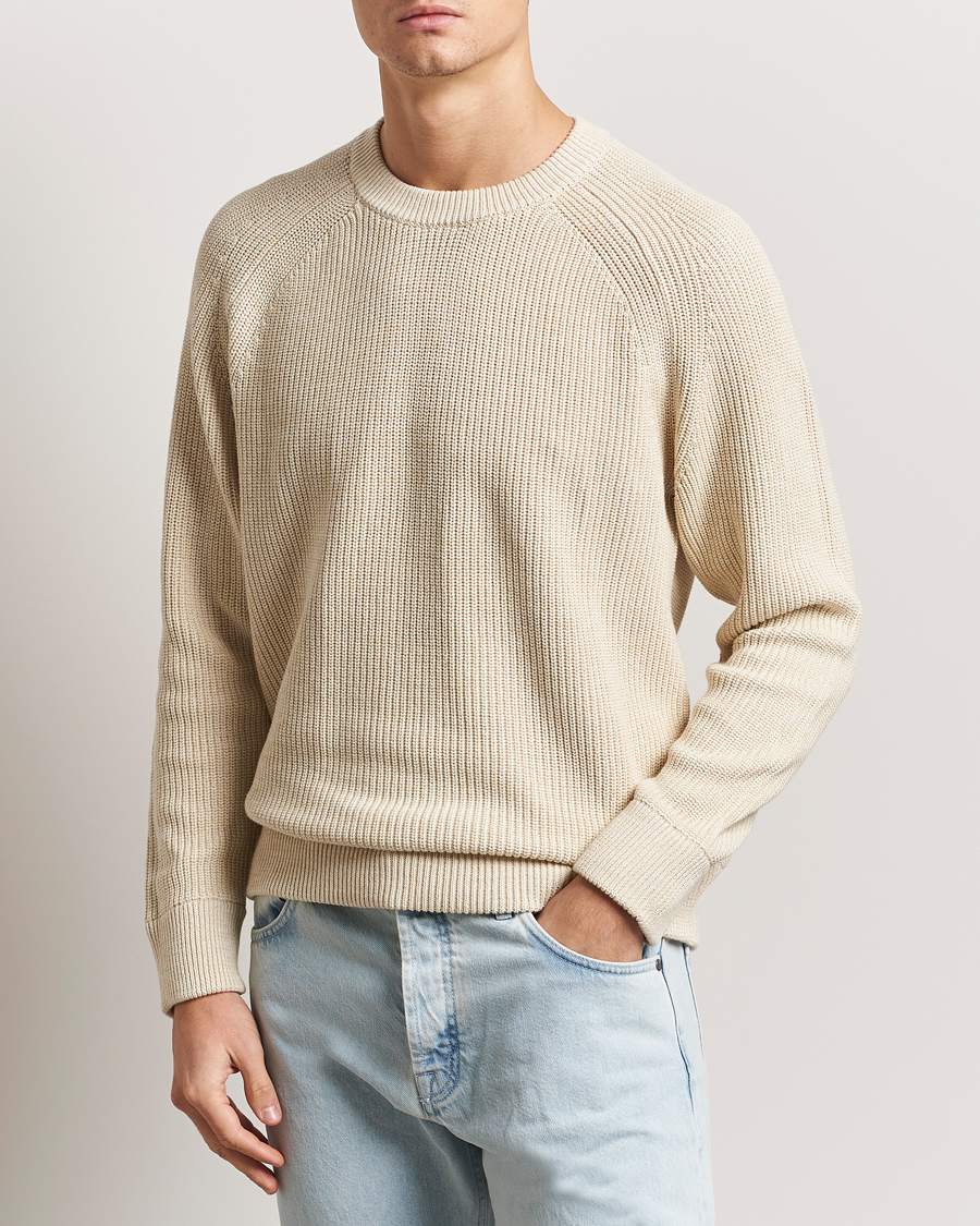 Hombres | Jerséis y prendas de punto | NN07 | Jacobo Cotton Knitted Sweater Ivory