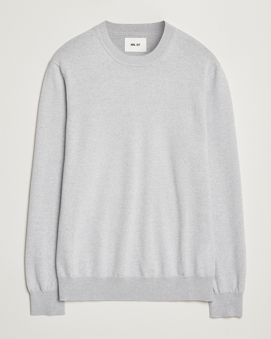 Hombres | Jerséis y prendas de punto | NN07 | Ted Merino Crew Neck Pullover Grey Melange