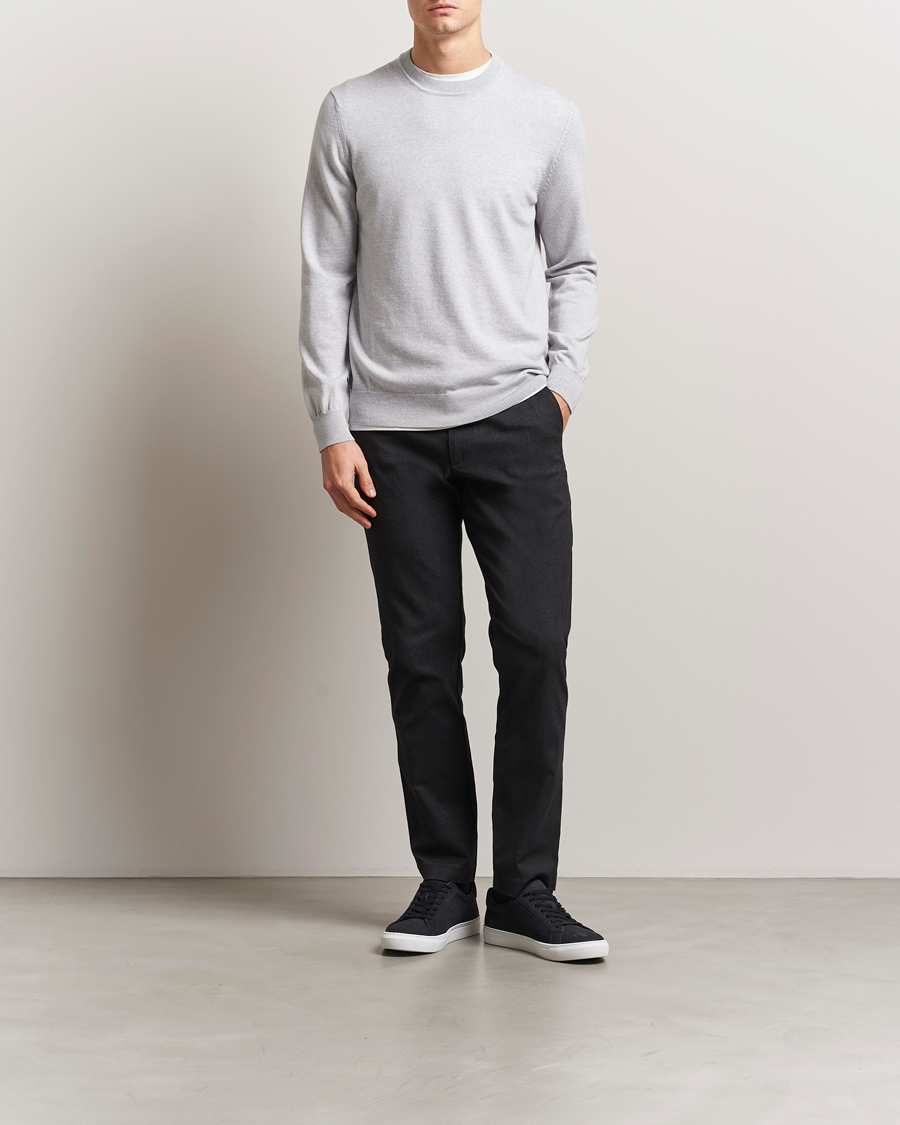 Hombres | Jerséis y prendas de punto | NN07 | Ted Merino Crew Neck Pullover Grey Melange
