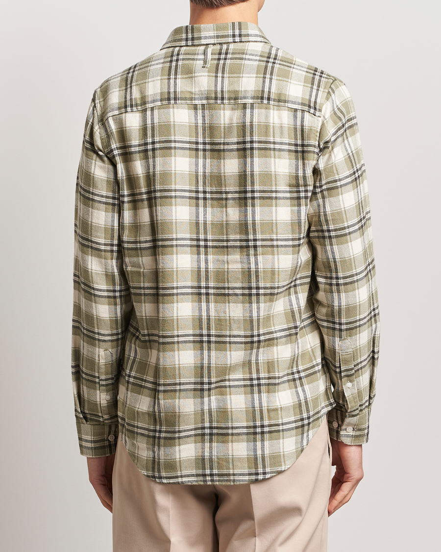 Hombres | Camisas | NN07 | Arne Brushed Cotton Checked Shirt Green/Beige