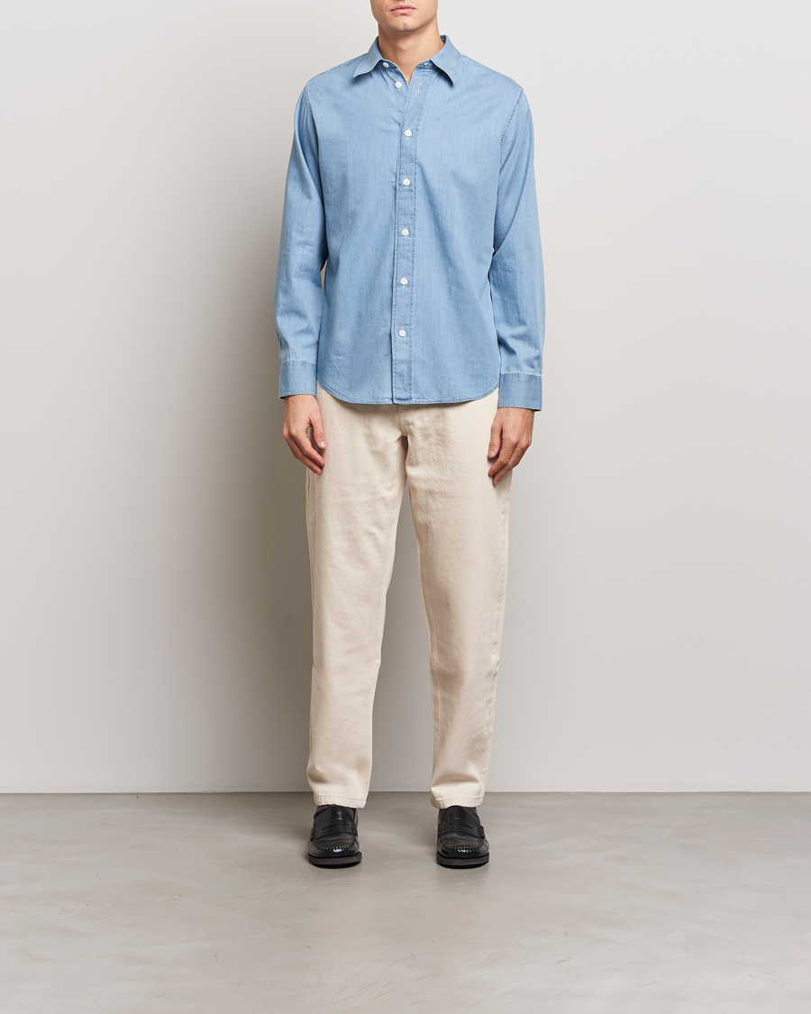 Hombres | Camisas | NN07 | Colby Denim Shirt Bleached Indigo