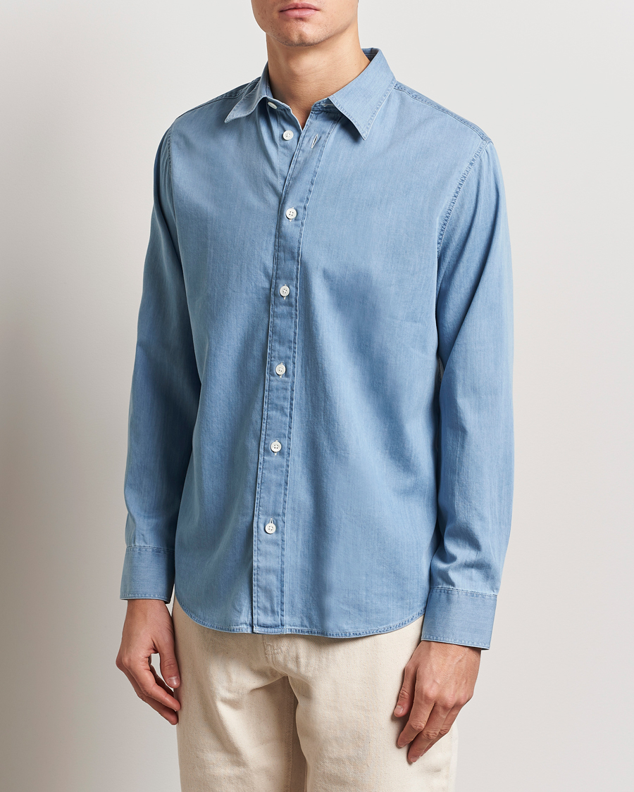 Hombres | Camisas | NN07 | Colby Denim Shirt Bleached Indigo