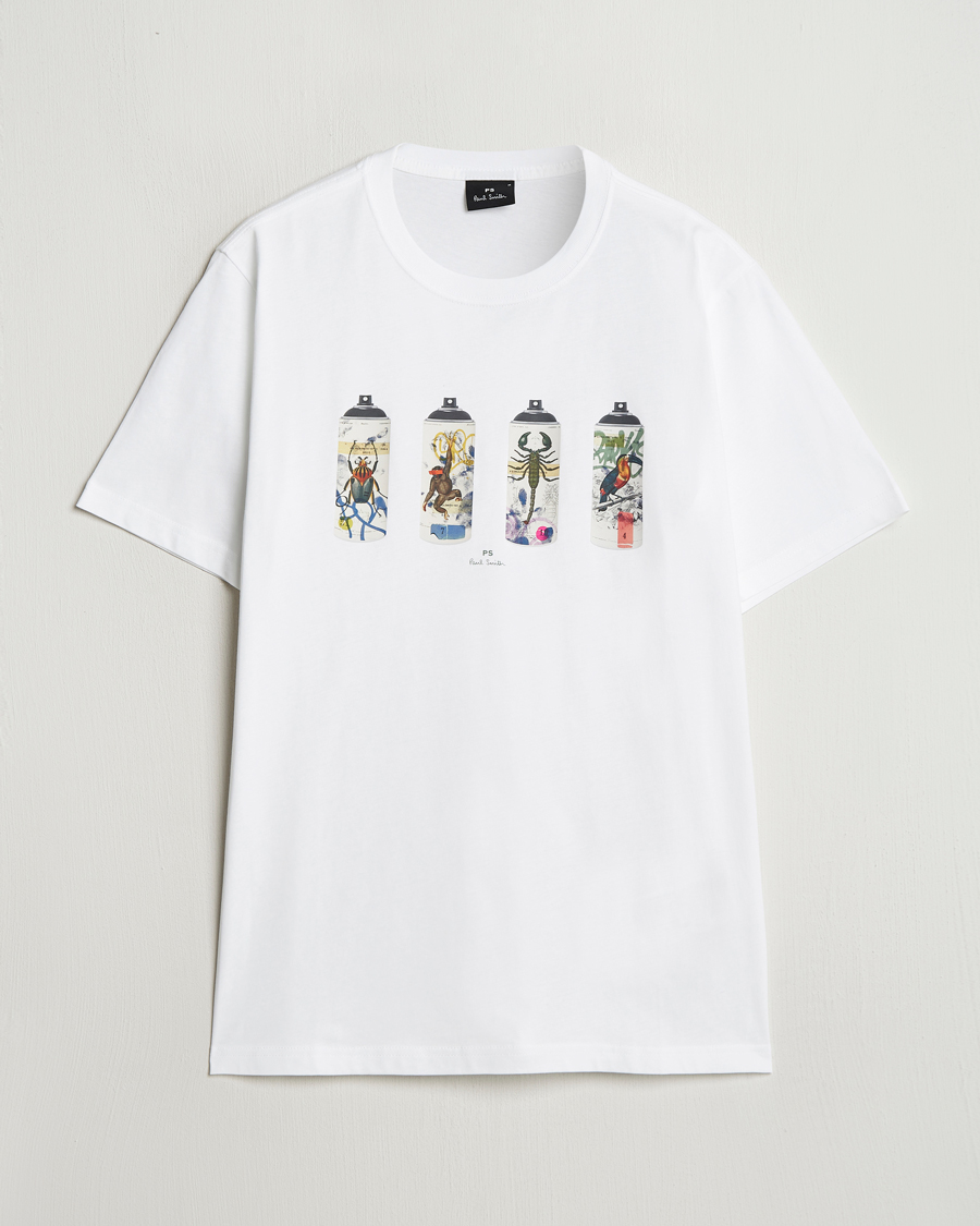 Hombres | Camisetas | PS Paul Smith | Spray Cans Crew Neck T-Shirt White