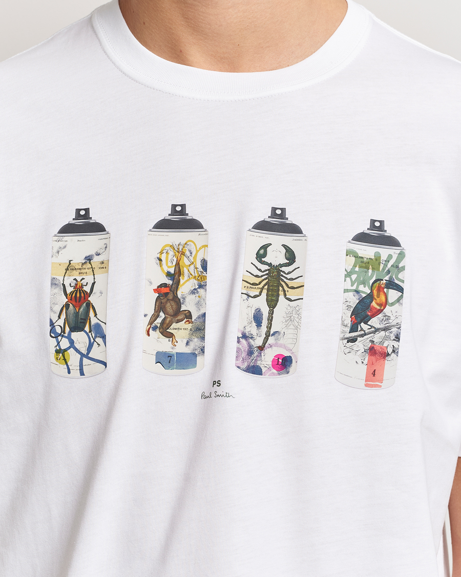 Hombres | Camisetas | PS Paul Smith | Spray Cans Crew Neck T-Shirt White
