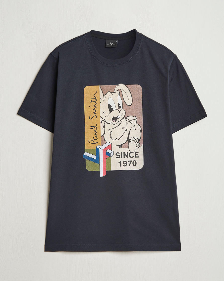 Hombres | Camisetas | PS Paul Smith | 70's Bunny Crew Neck T-Shirt Navy