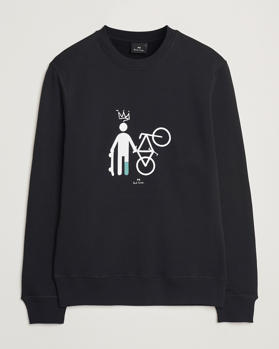 Hombres | Jerséis y prendas de punto | PS Paul Smith | Skater Bike Crew Neck Sweatshirt Black