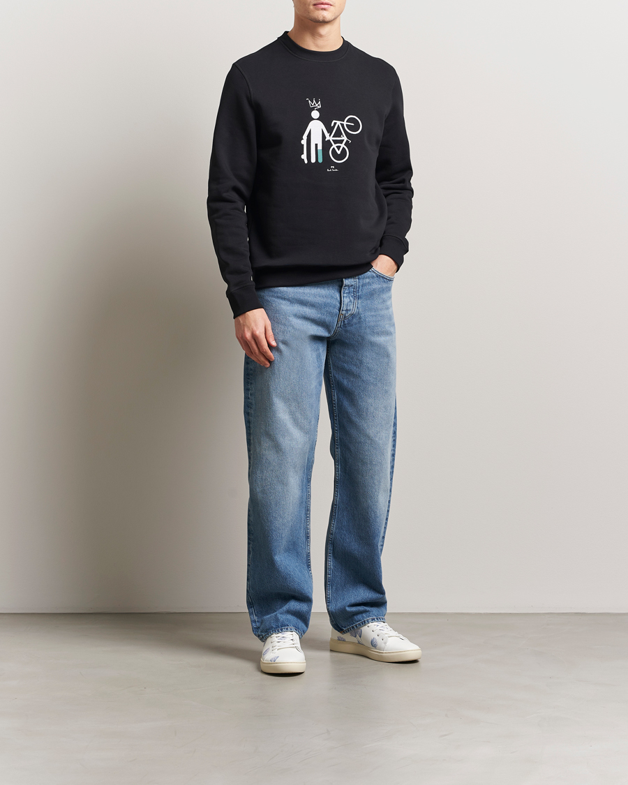 Hombres | Jerséis y prendas de punto | PS Paul Smith | Skater Bike Crew Neck Sweatshirt Black