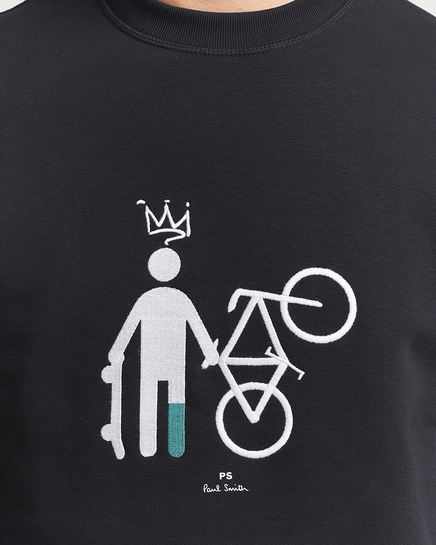 Hombres | Jerséis y prendas de punto | PS Paul Smith | Skater Bike Crew Neck Sweatshirt Black