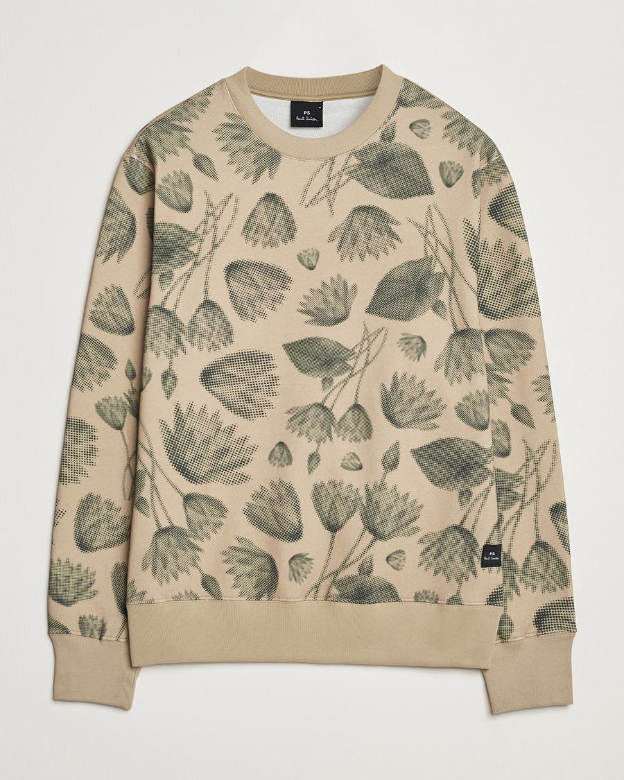 Hombres | Jerséis y prendas de punto | PS Paul Smith | Flower Printed Crew Neck Sweatshirt Light Brown