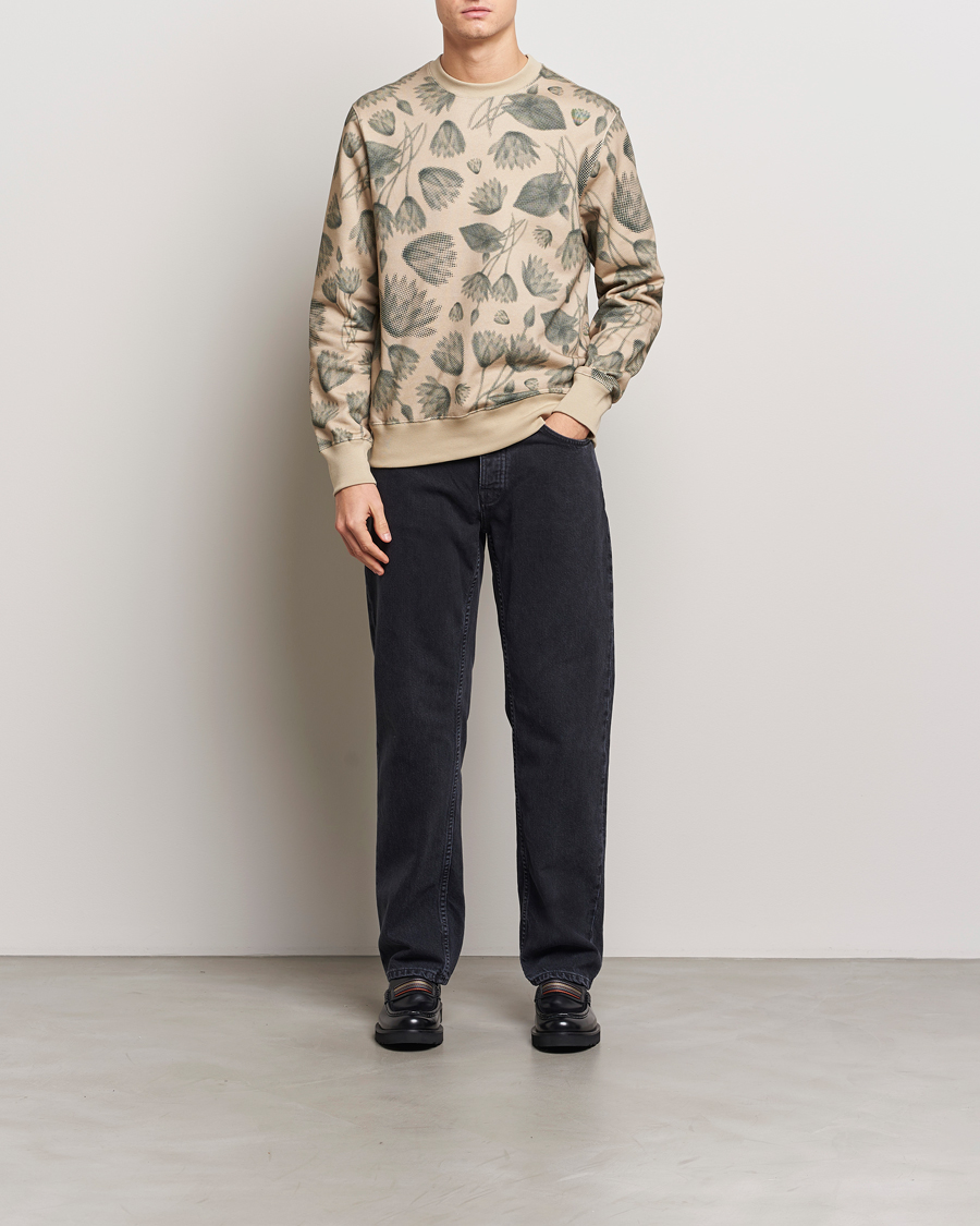 Hombres | Jerséis y prendas de punto | PS Paul Smith | Flower Printed Crew Neck Sweatshirt Light Brown
