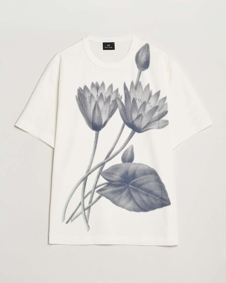 Hombres | Camisetas | PS Paul Smith | Flower Printed Crew Neck T-Shirt White