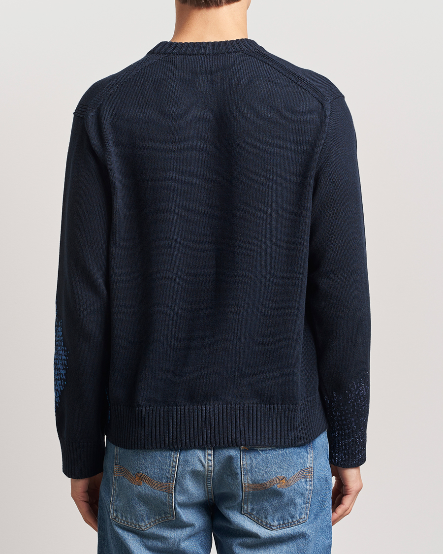 Hombres | Jerséis y prendas de punto | PS Paul Smith | Flower Printed Knitted Crew Neck Navy