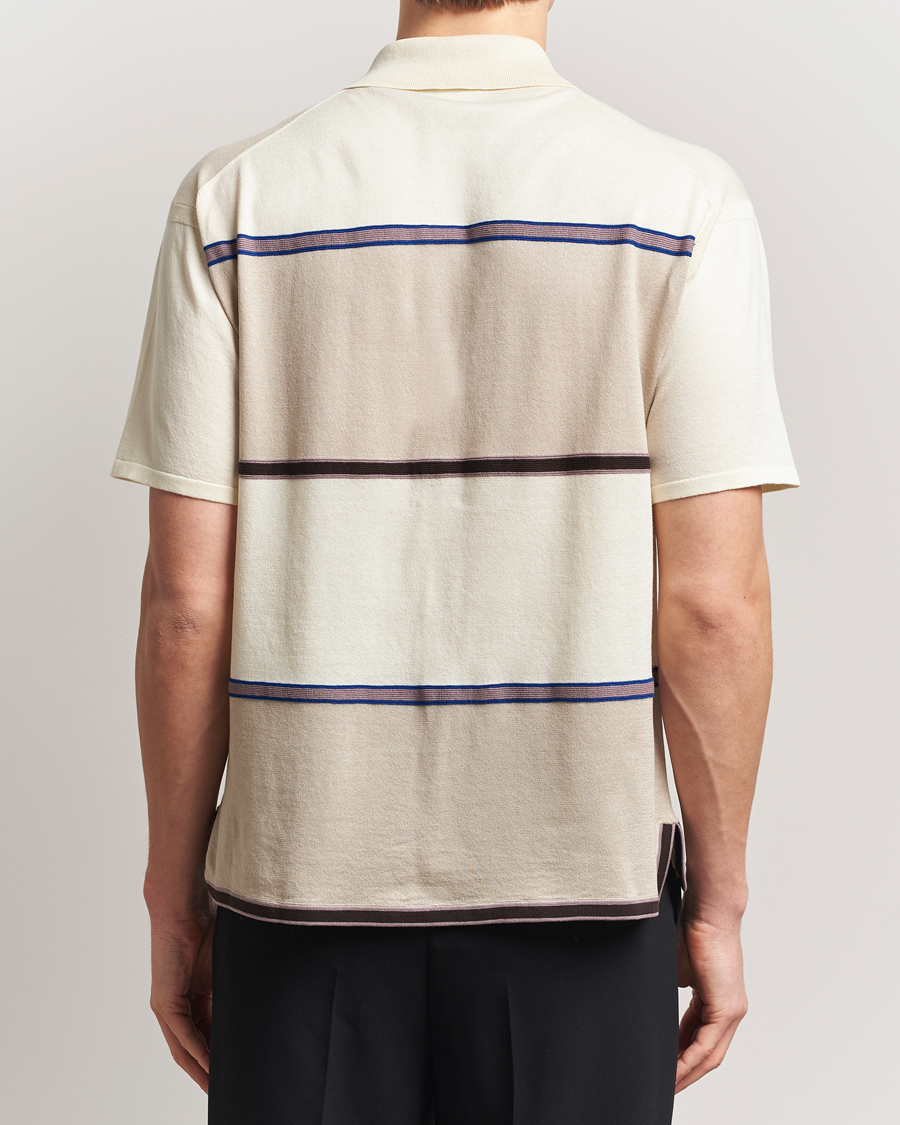 Hombres | Camisas | Paul Smith | Cotton Striped Knitted Short Sleeve Shirt White