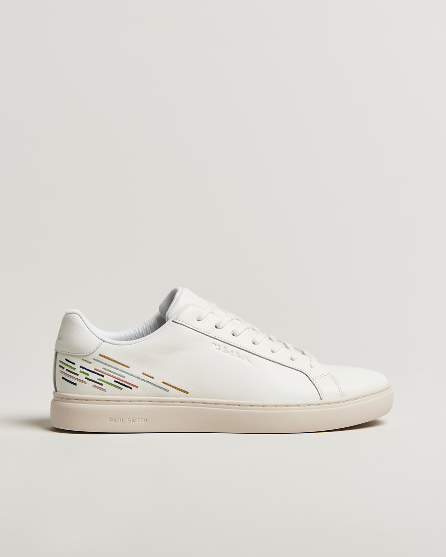 Hombres | PS Paul Smith Rex Embroidered Leather Sneaker White | PS Paul Smith | Rex Embroidered Leather Sneaker White