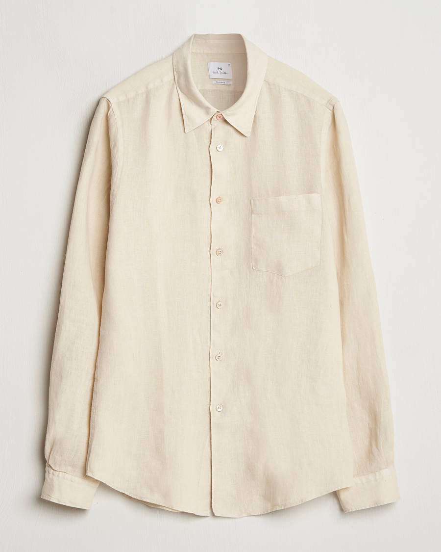 Hombres | Camisas | PS Paul Smith | Tailored Fit Linen Shirt Beige