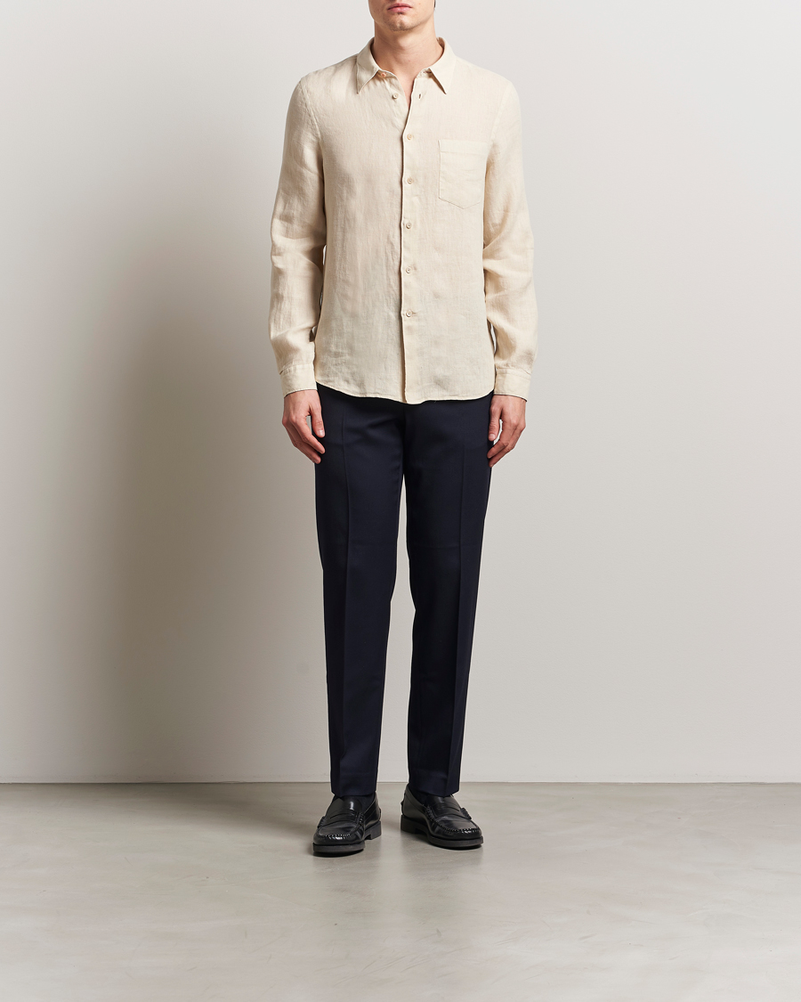 Hombres | Camisas | PS Paul Smith | Tailored Fit Linen Shirt Beige