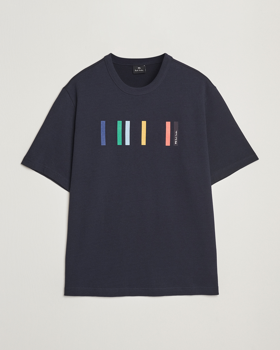 Hombres | Camisetas | PS Paul Smith | Stripe Printed T-Shirt Navy