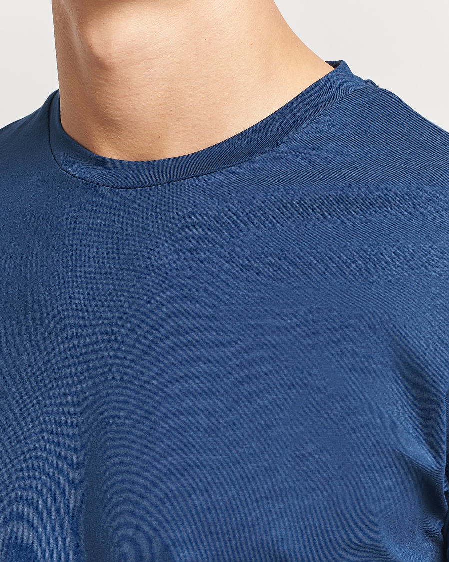 Hombres | Camisetas | Sunspel | Riviera Midweight T-Shirt Navy Blue