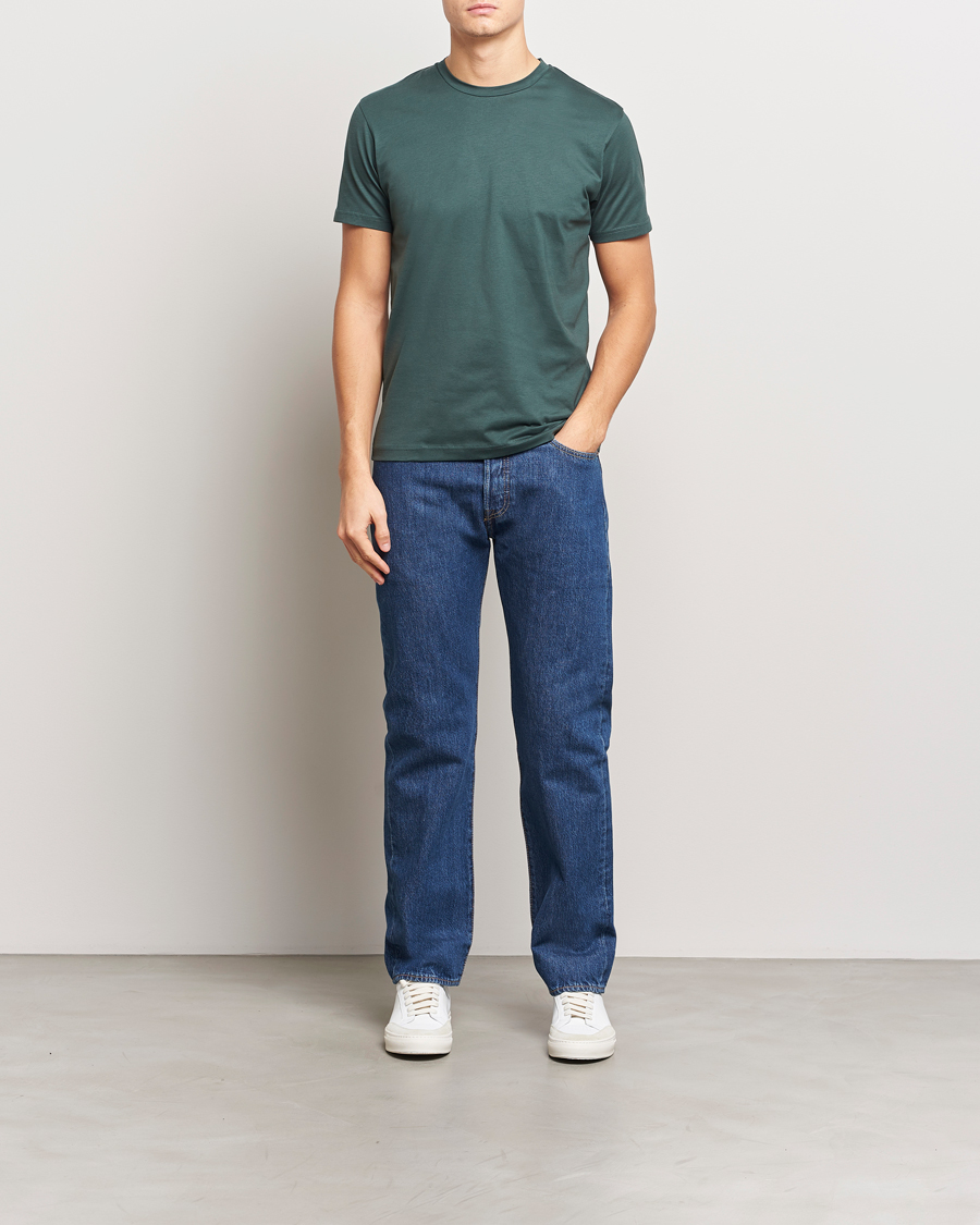 Hombres | Camisetas | Sunspel | Riviera Midweight T-Shirt Holly Green