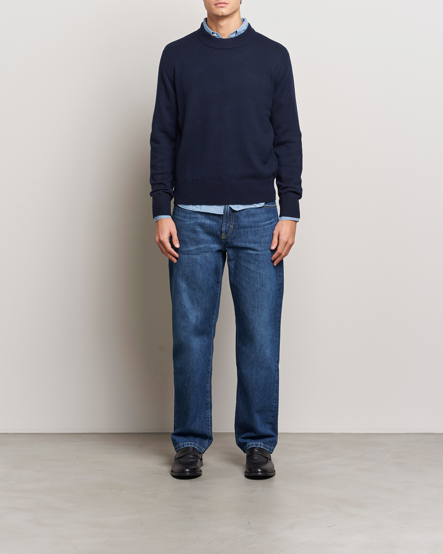 Hombres | Jerséis y prendas de punto | Sunflower | Moon Merino Sweater Navy