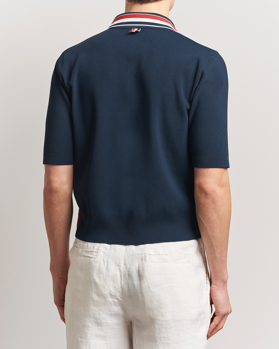 Hombres | Polos | Thom Browne | Needle Stitch Tennis Polo Navy