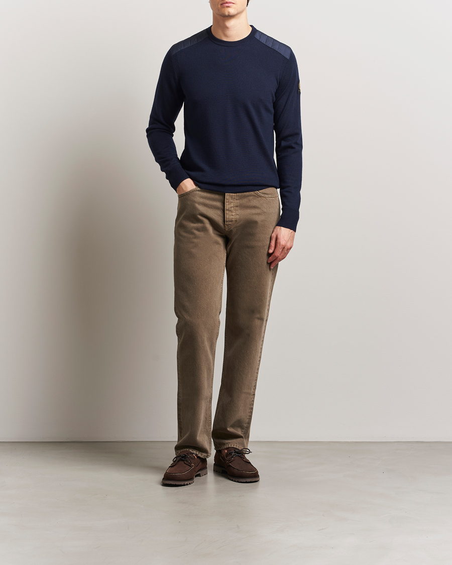 Hombres | Jerséis y prendas de punto | Belstaff | Kerrigan Crewneck Jumper Dark Ink