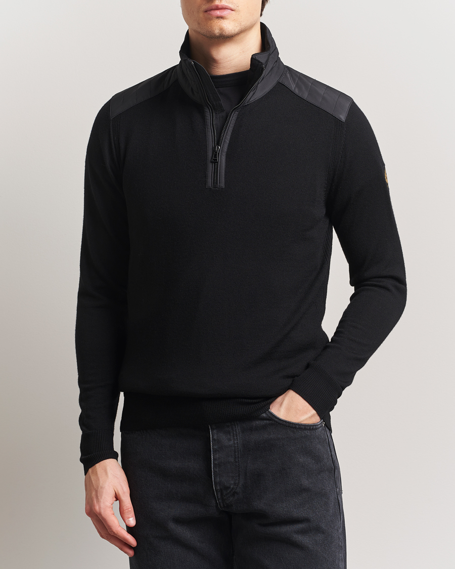 Hombres | Jerséis y prendas de punto | Belstaff | Kilmington Quarter Zip Jumper Black