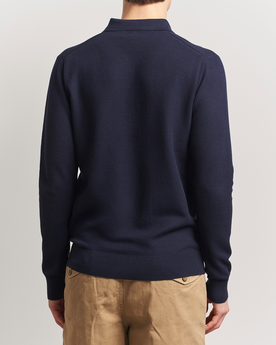 Hombres | Jerséis y prendas de punto | Belstaff | Drift Knitted Zip Polo Navy