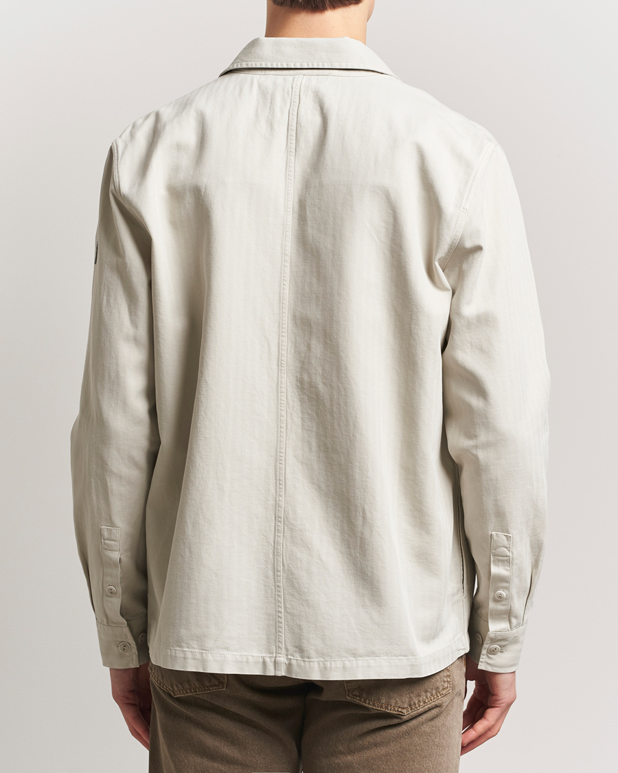 Hombres | Camisas | Belstaff | CS60 Cotton Herringbone Overshirt Stone Beige