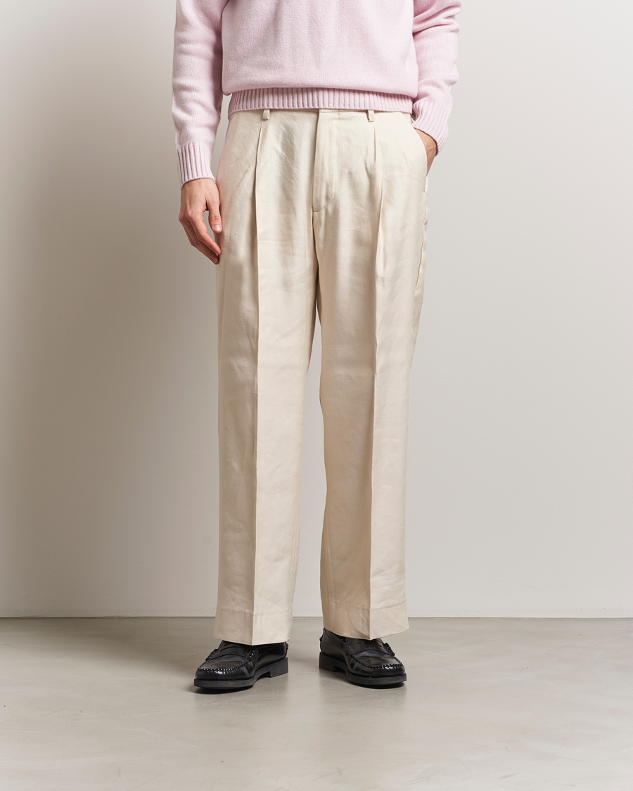 Hombres | Pantalones | NN07 | Kay Linen/Viscose Drawstring Trousers Ivory