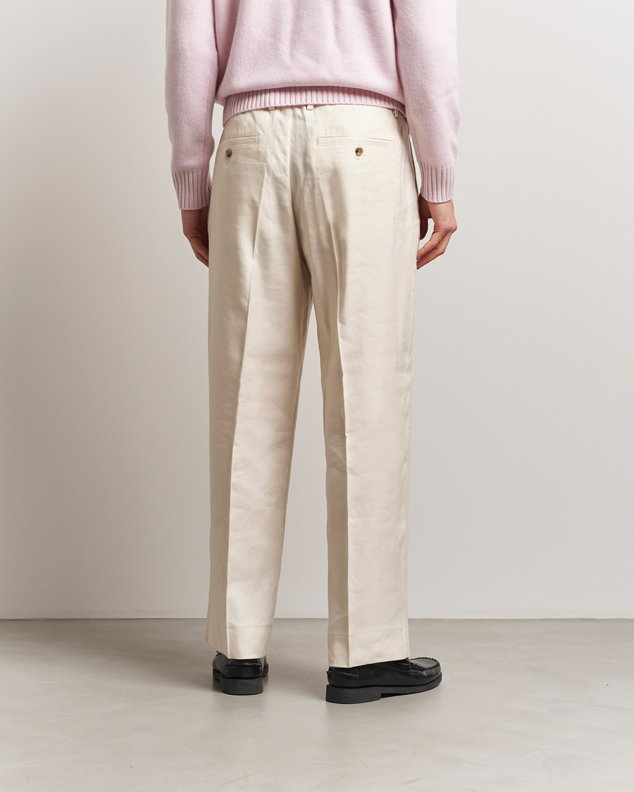 Hombres | Pantalones | NN07 | Kay Linen/Viscose Drawstring Trousers Ivory