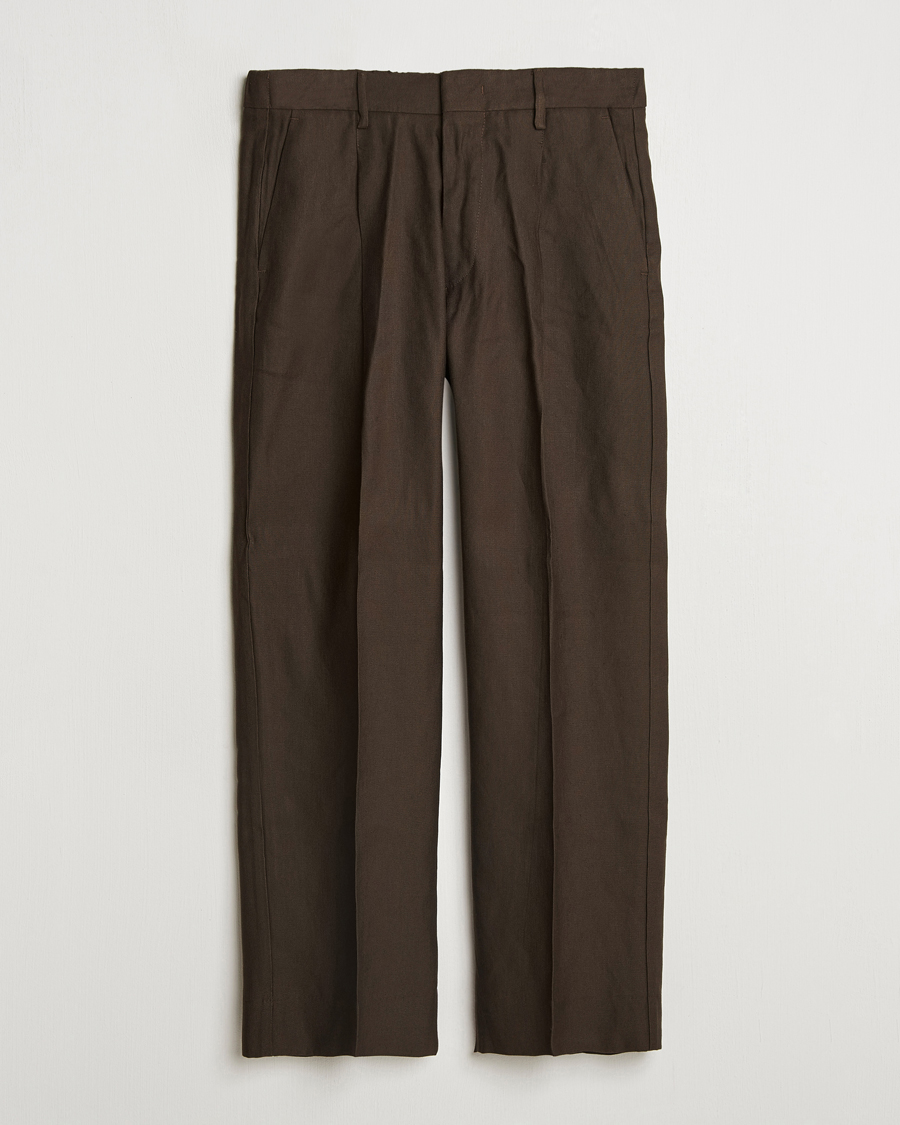 Hombres | Pantalones | NN07 | Kay Linen/Viscose Drawstring Trousers Demitasse Brown